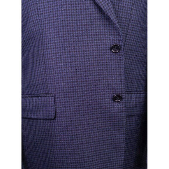 Jos A Bank Signature Silk & Wool 2 Button Blue Gingham Check Blazer Mens 46R - Picture 3 of 15